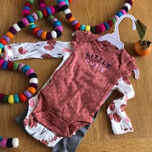 NWT Carter’s floral, polka dot, bird matching set